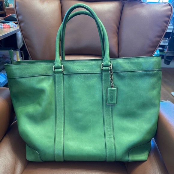 Coach Bleecker Legacy Weekend Tote 70487 Lime Green - Picture 2 of 11